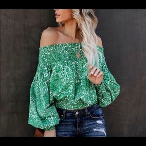 Vici smocked off shoulder blouse